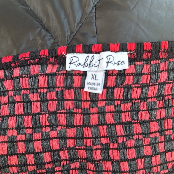 Red and Black Checkered Bustier Top - Picture 4 of 4